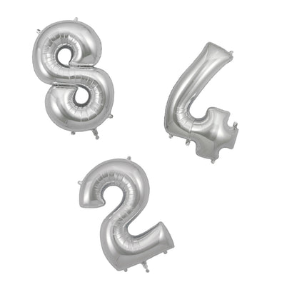 My Little Day, Gigantisk folieballon som tal, Sølv - 0-9