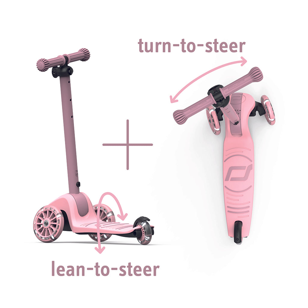Scoot and Ride Highway Kick 3S, sparkcykel - LED Rose