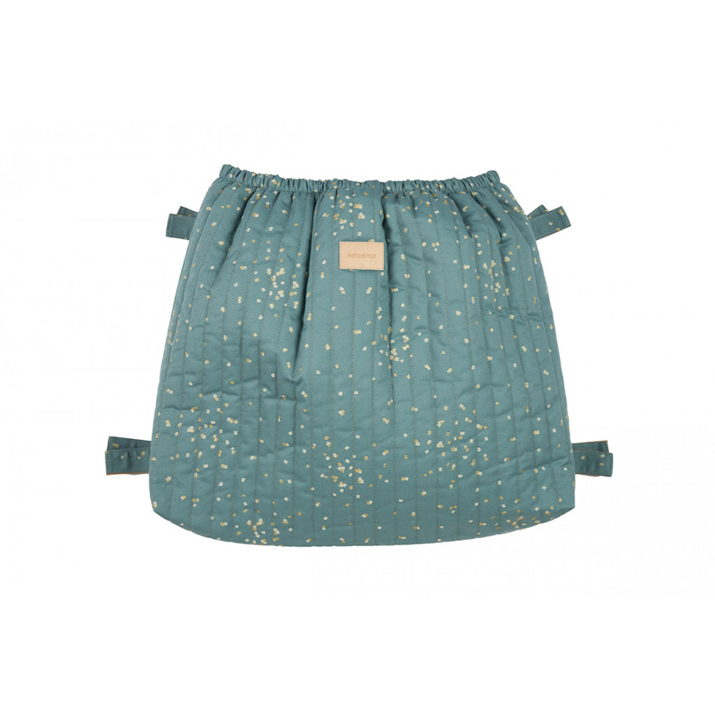 Nobodinoz Hyde Park barnvagnsväska, Gold confetti/magic green