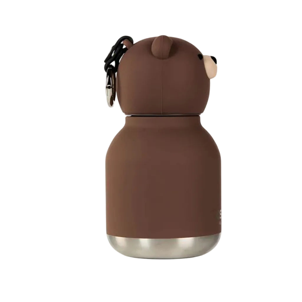 Asobu Bestie Mini termo dryckflaska med nyckelring, 200 ml - Brun björn