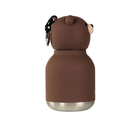Asobu Bestie Mini termo dryckflaska med nyckelring, 200 ml - Brun björn