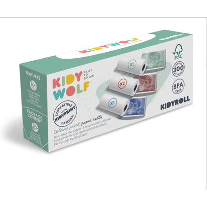 Kidywolf Kidyprint Color, printrullar i 3 olika färger