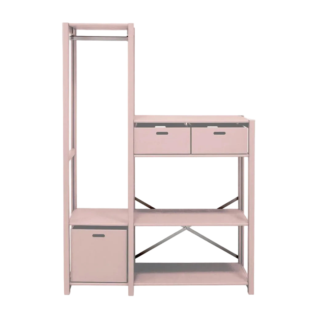 By Aulum Knuden reol m. 3 opbevaringskasser, Blush