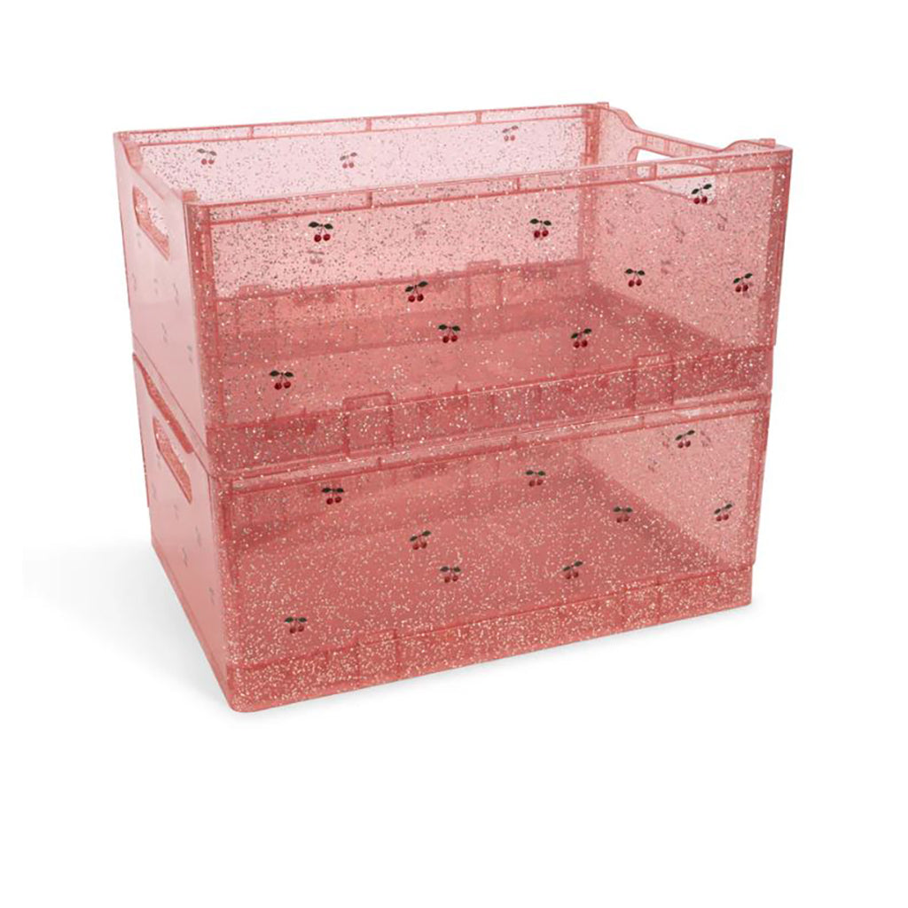 Konges Sløjd Glitter förvaringsaskar 2-pack, Sparkling Blush