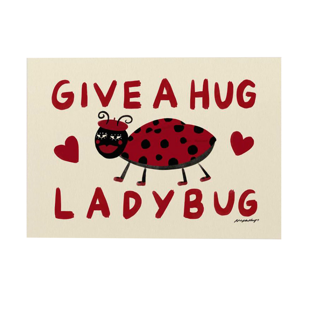 Nephthys Illustrated plakat, Give a Hug Ladybug - A4