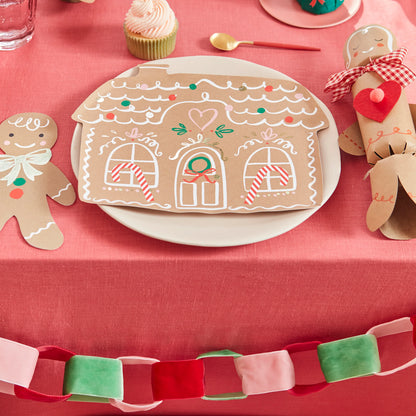 Meri Meri jultallrikar, Gingerbread House, 8 st.