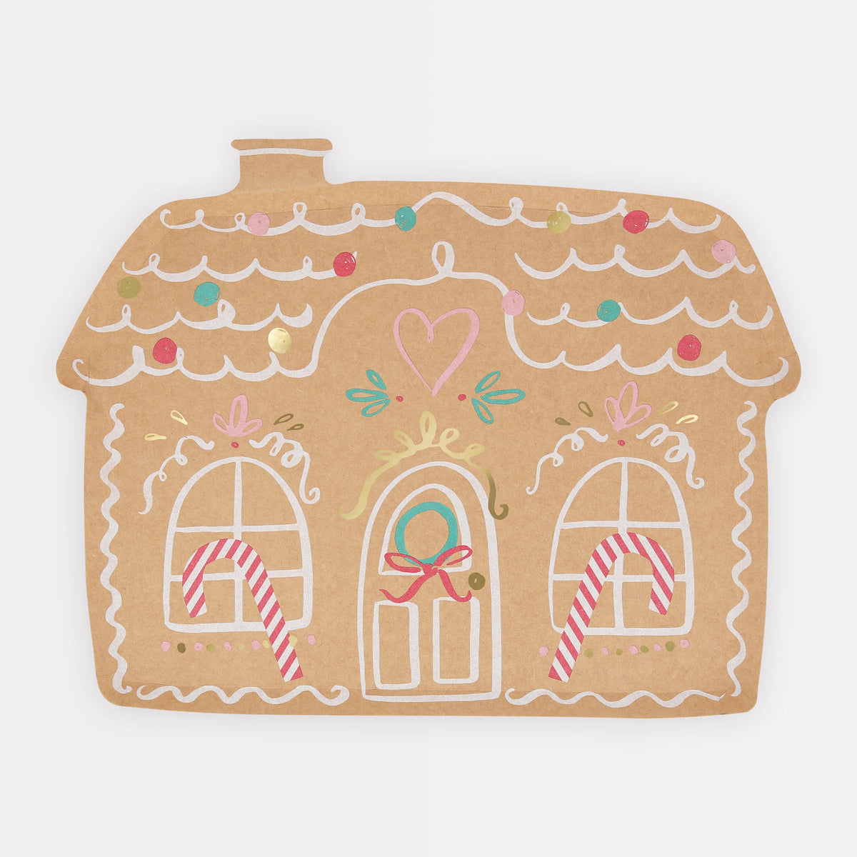Meri Meri jultallrikar, Gingerbread House, 8 st.