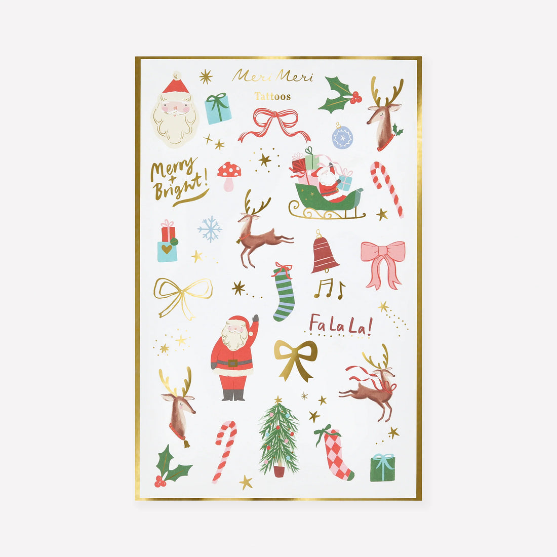 Meri Meri jultatueringar för barn, Christmas Mixed Icon, 2 ark