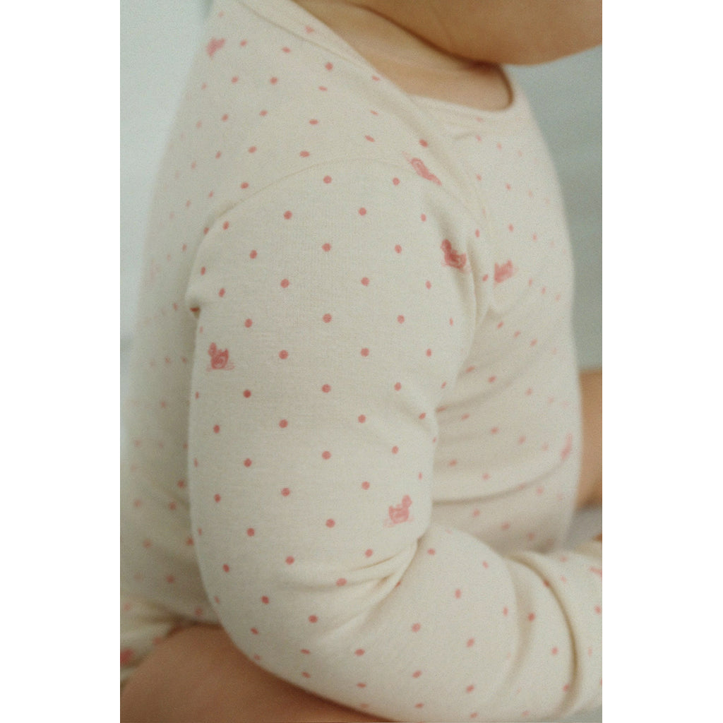 Fanga Fontana Bello bodystocking med långa ärmar, Lago rosa – storlek 1–9 månader.