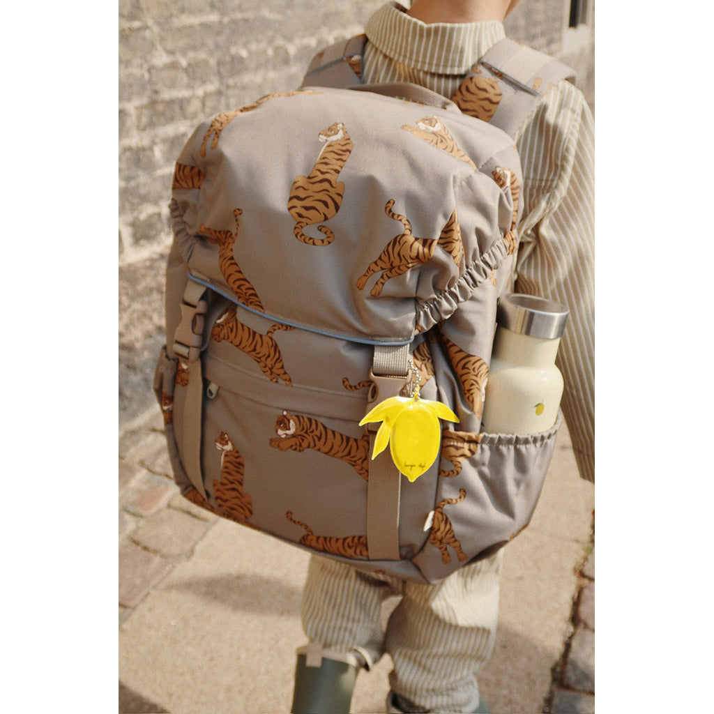 Konges Sløjd Clover skolväska med gymnastikpåse och regnskydd - Tiger Oak