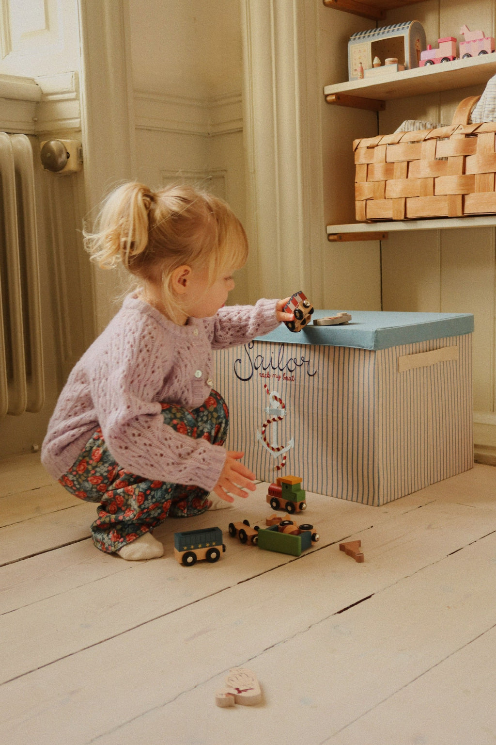 Konges Sløjd träleksakståg med 6 djurvagnar - Multi