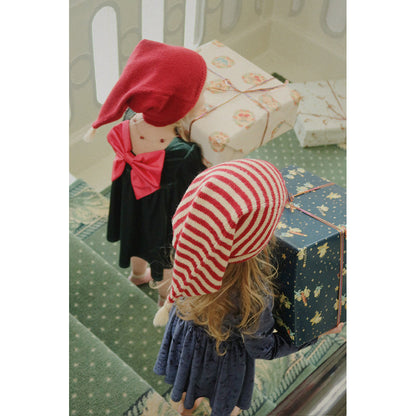 Konges Sløjd stickad tomteluva, Christmas stripe - Str. 2-8 år