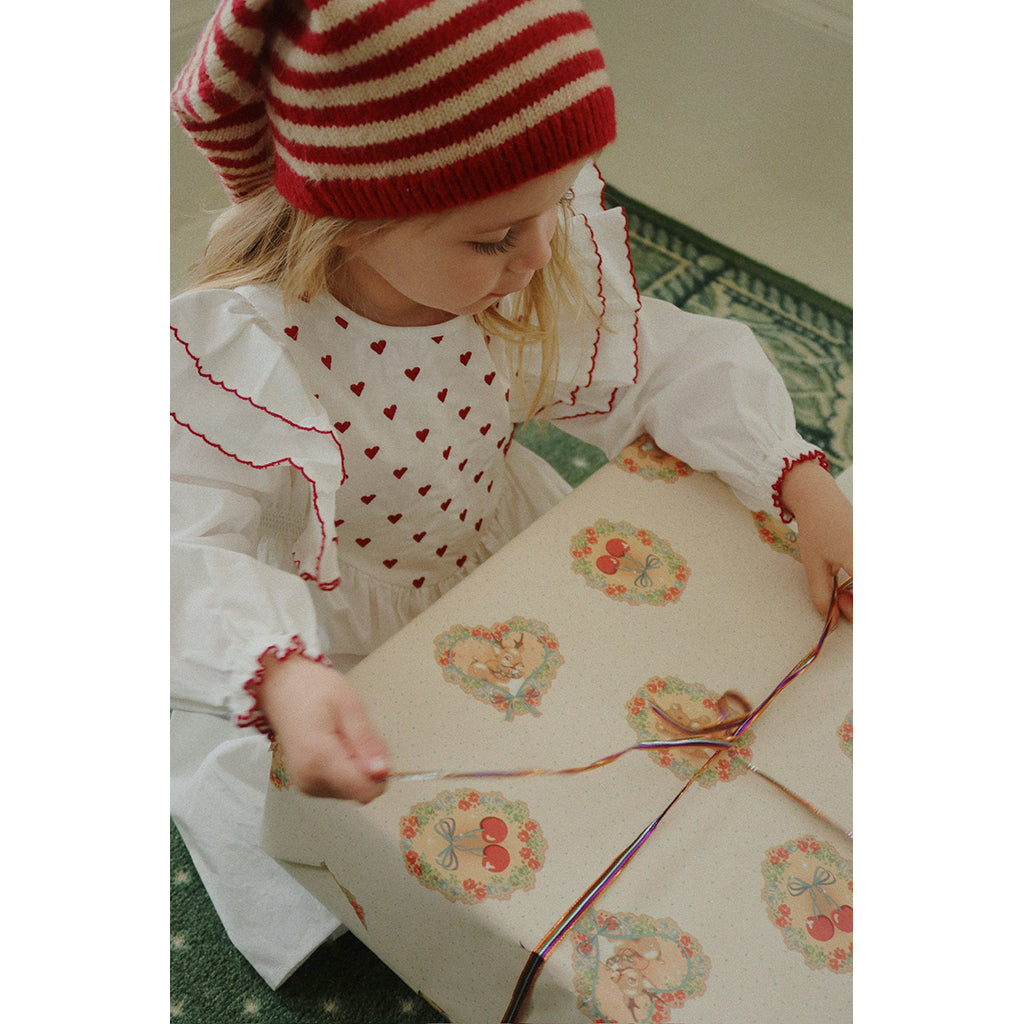 Konges Sløjd stickad tomteluva, Christmas stripe - Str. 2-8 år