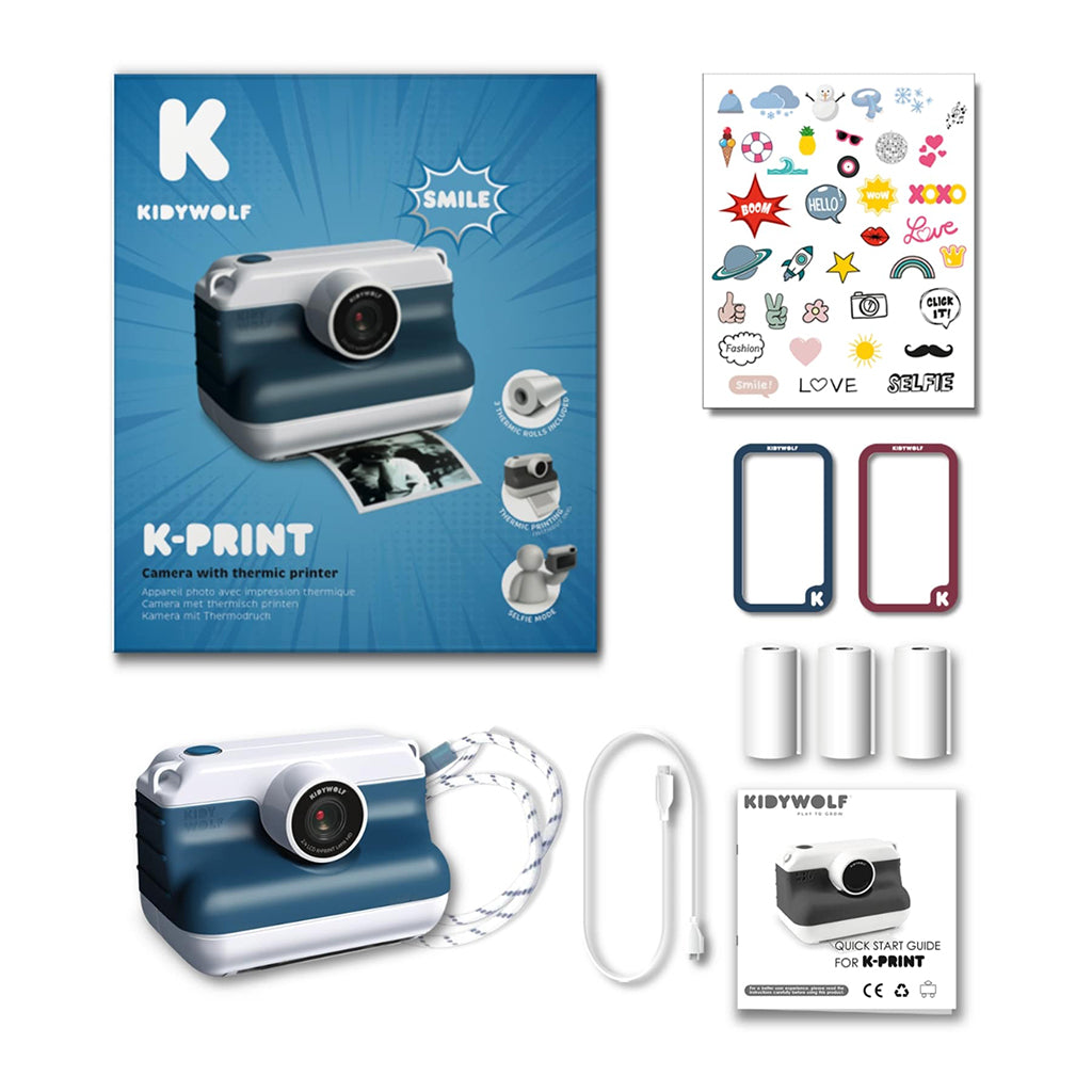 Kidywolf Instant Print Kamera för Barn, Blå