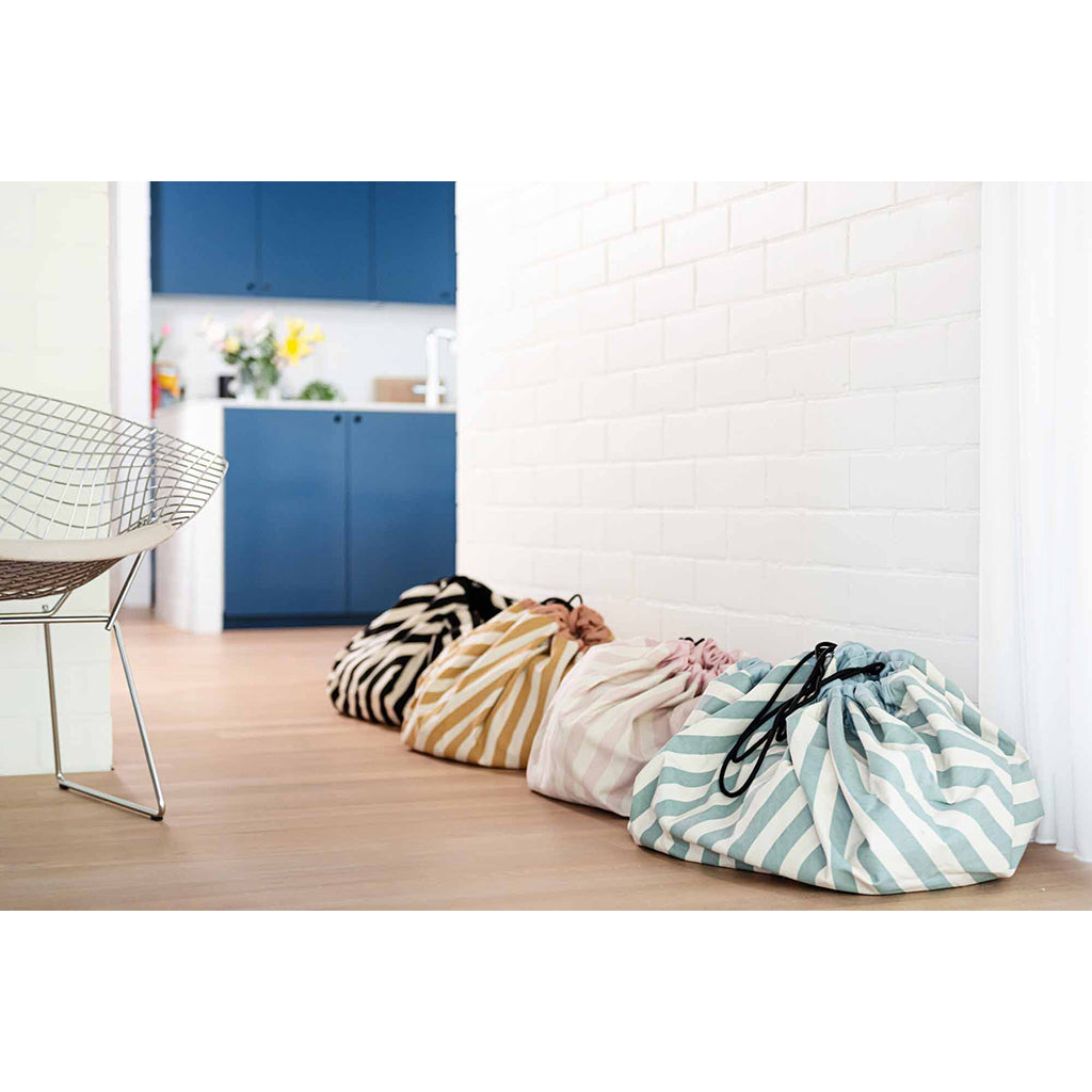 Play&amp;Go Två-i-ett-matta, Stripes black
