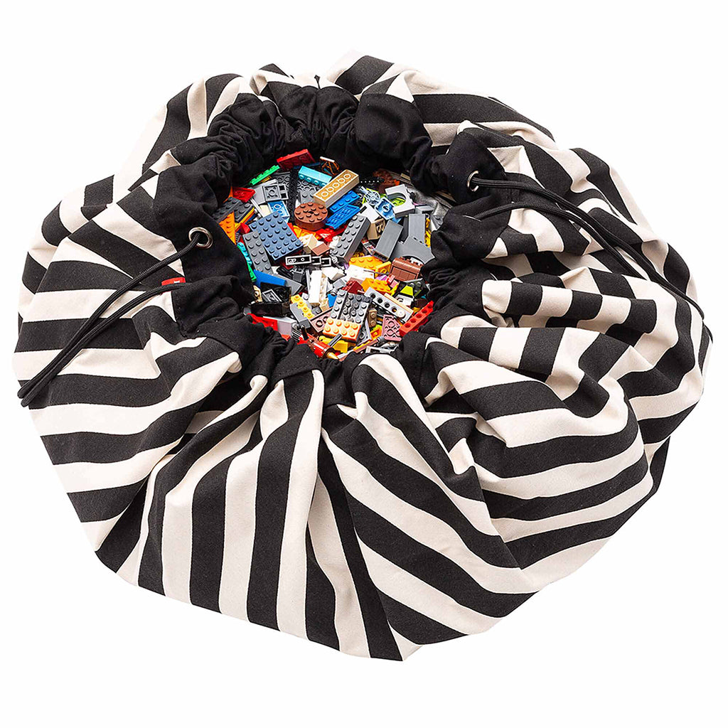 Play&amp;Go Två-i-ett-matta, Stripes black