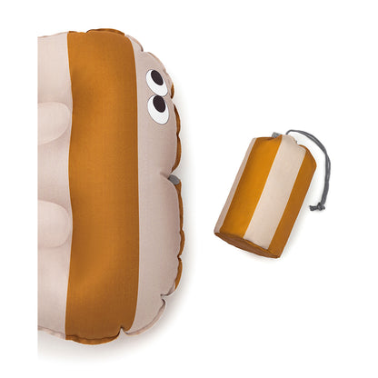 Noui Noui Have a seat, Uppblåsbar sittdyna för barn – Stripes nude/mustard