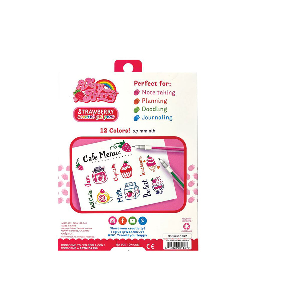 OOLY - Gelpen med duft 12 stk - Very Berry Strawberry