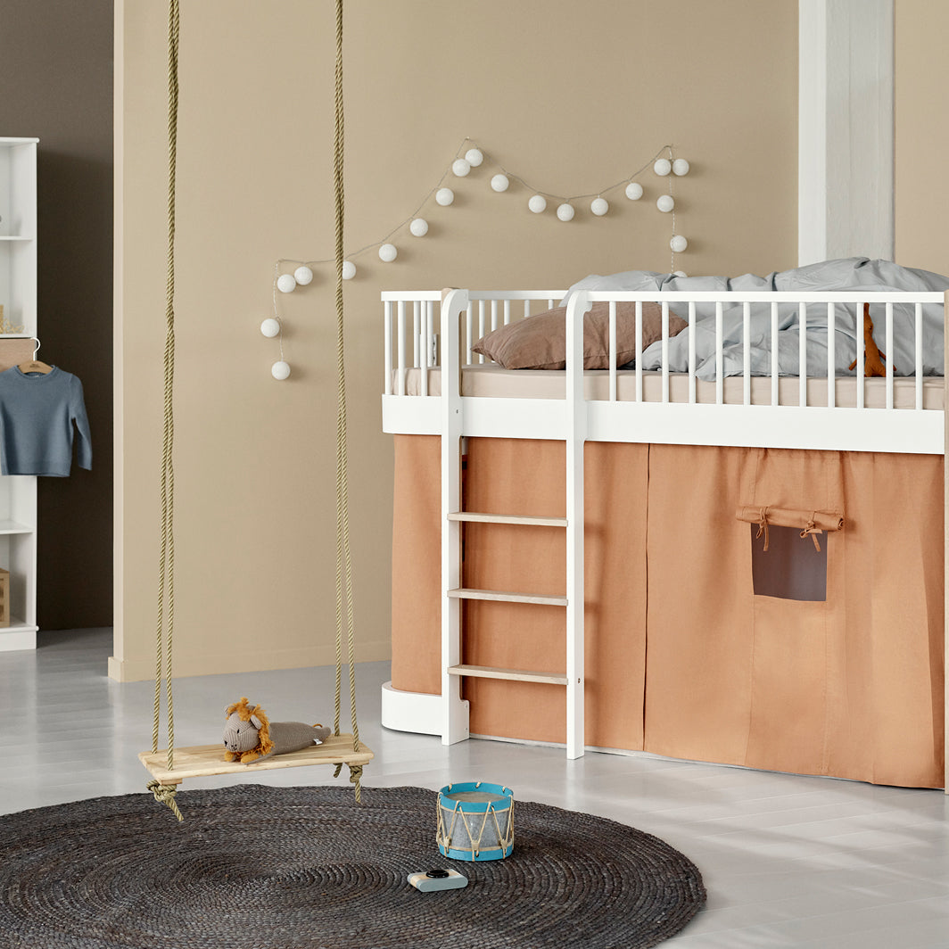 Oliver Furniture Wood gardin till Original våningssäng och halvhög säng, Karamel (128 cm)