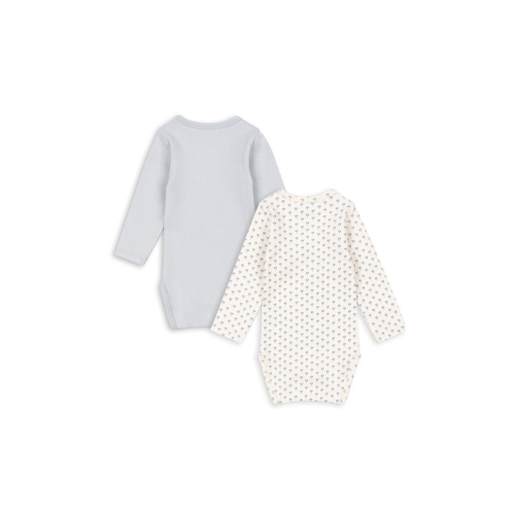 Fanga Fontana Bello bodystocking med långa ärmar, 2-pack, Blue mix - strl. 1 - 9 mån.