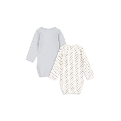 Fanga Fontana Bello bodystocking med långa ärmar, 2-pack, Blue mix - strl. 1 - 9 mån.