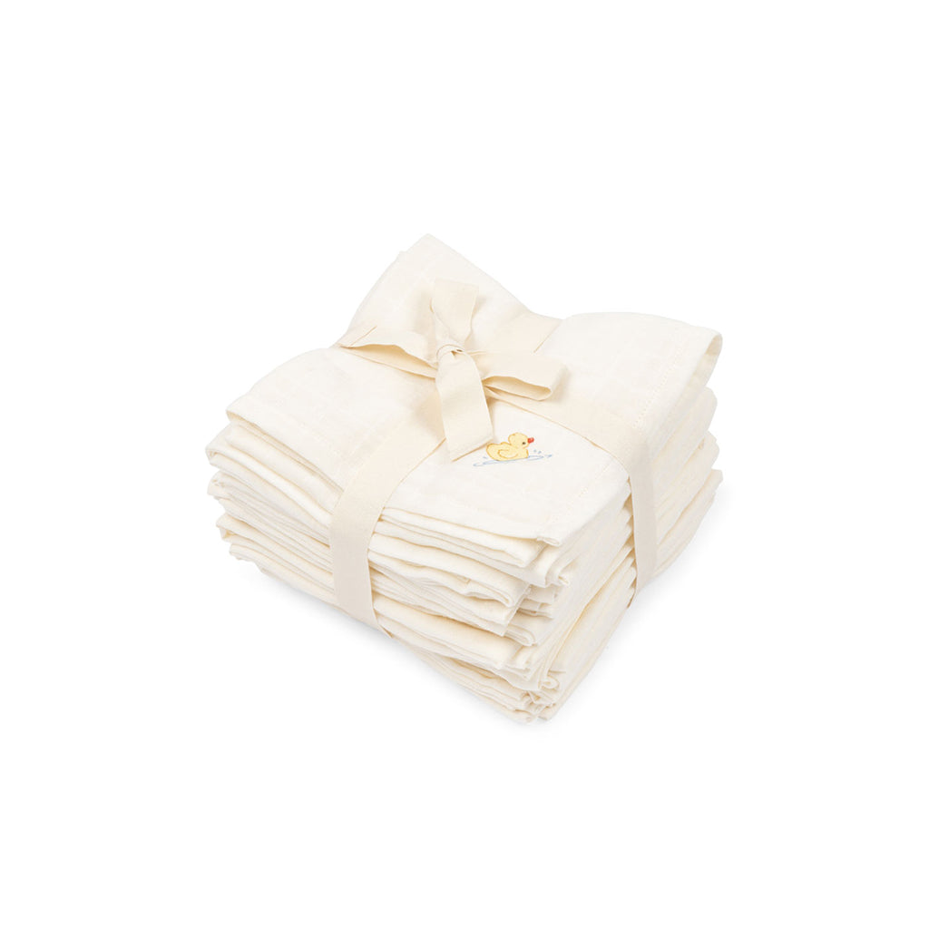 Fanga Fontana stofble, økologisk muslin, 10-pak - Antique white