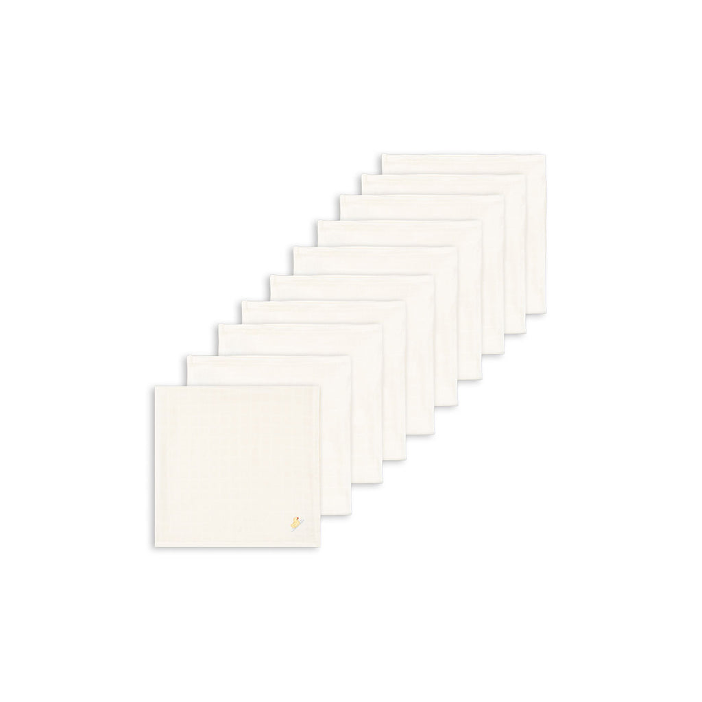 Fanga Fontana muslinfilt, ekologisk muslin, 10-pack - Antique white