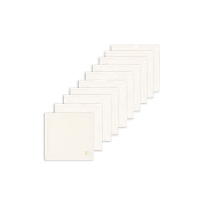 Fanga Fontana muslinfilt, ekologisk muslin, 10-pack - Antique white