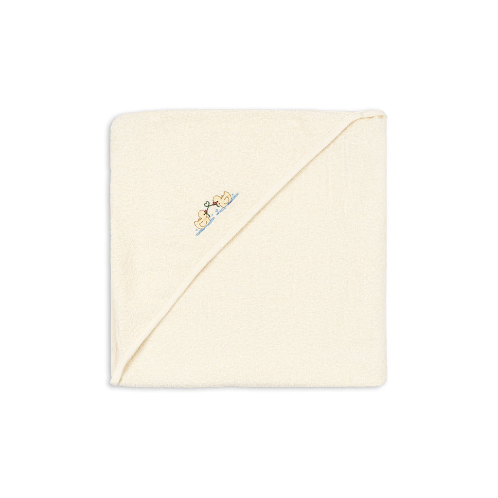 Fanga Fontana Figo babyhandduk med huva, GOTS - Antique white