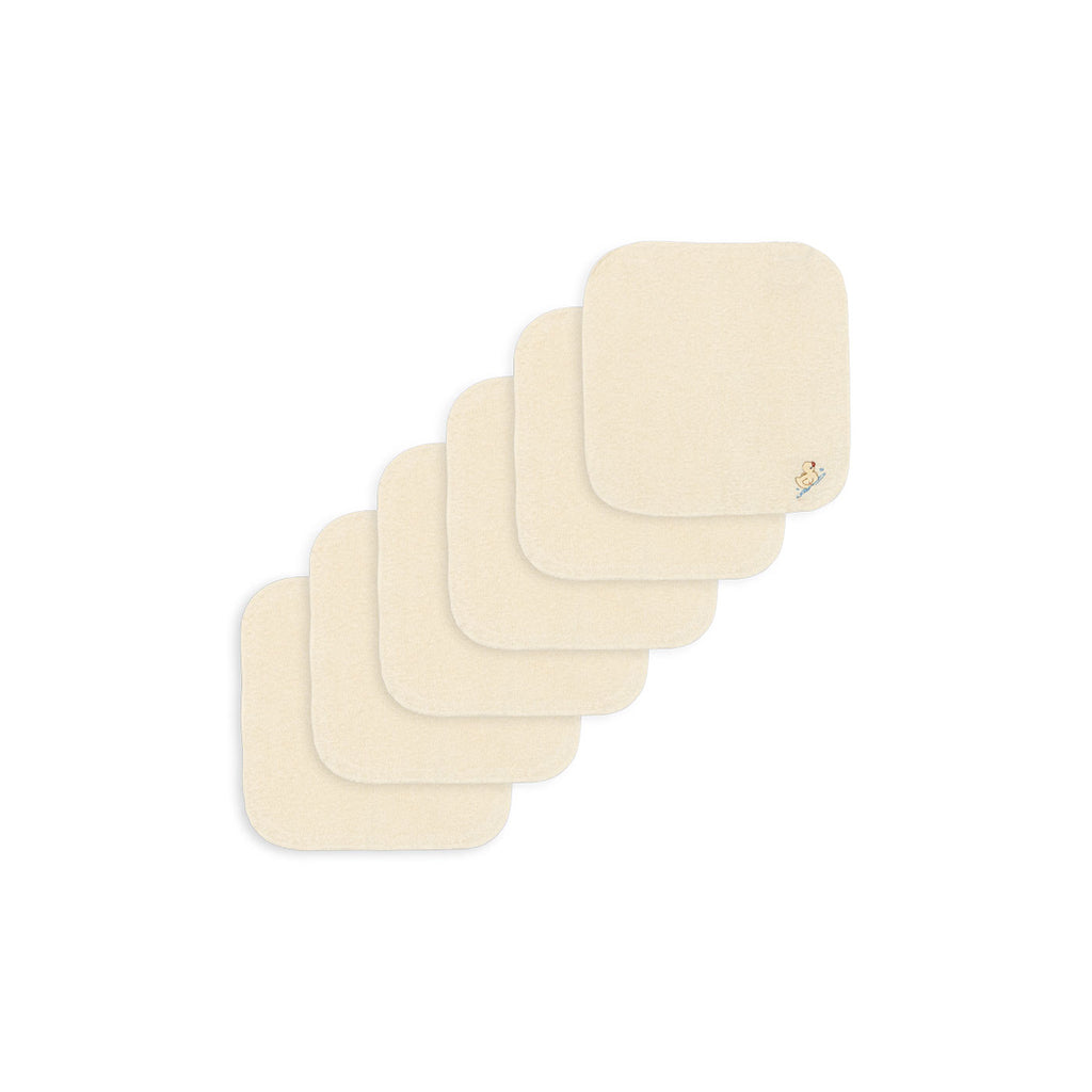 Fanga Fontana Figo Terry tvättlapp, GOTS, 6-pack - Antique white