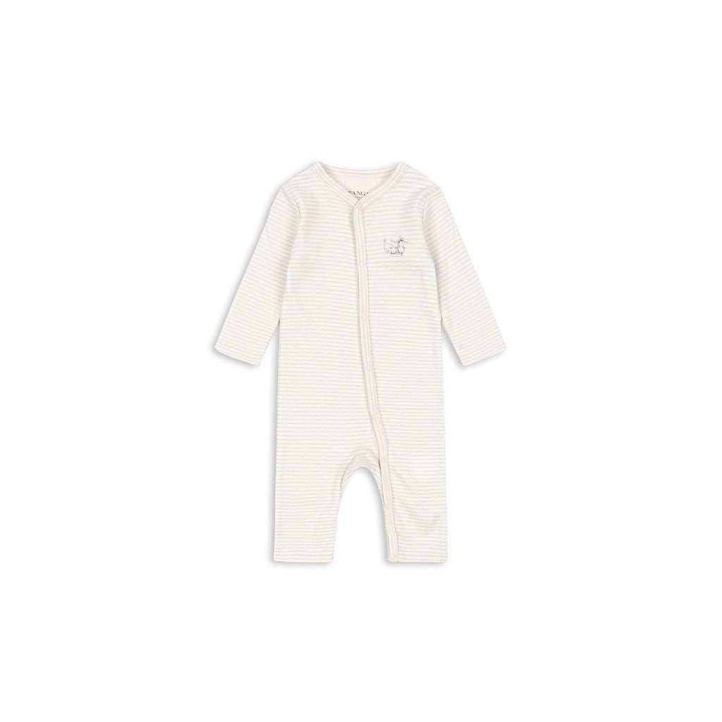 Fanga Fontana Fio bodystocking m. lange ærmer, Tea stripe gray dawn - str. 1 - 6 mdr.