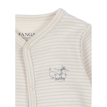 Fanga Fontana Fio bodystocking med långa ärmar, Tea stripe gray dawn - strl. 1–6 mån.