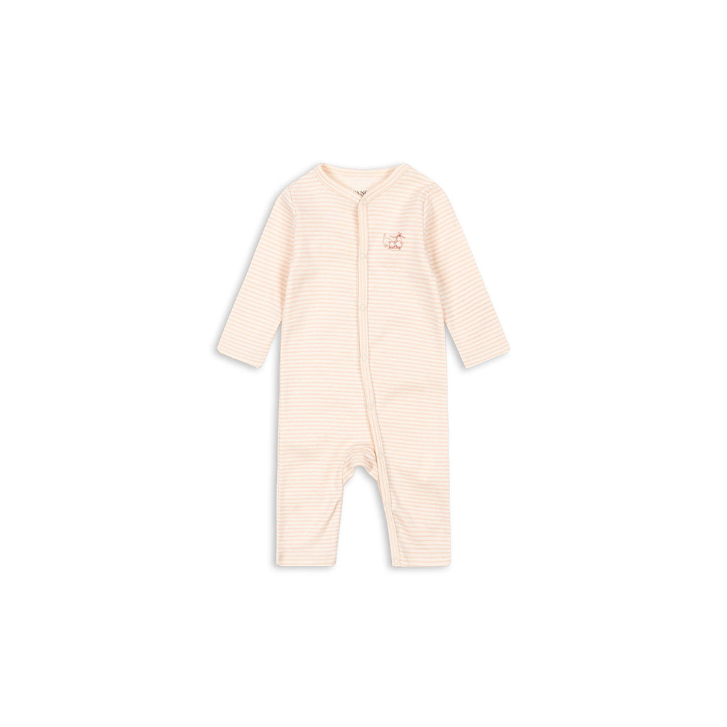 Fanga Fontana Fio bodystocking m. lange ærmer, Tea stripe cameo - str. 1 - 6 mdr.