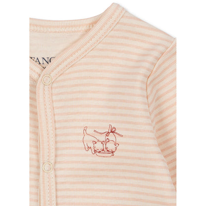 Fanga Fontana Fio bodystocking med långa ärmar, Tea stripe cameo – strl. 1–6 mån.