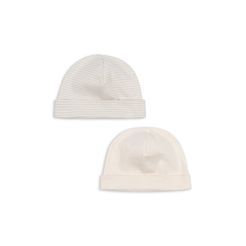 Fanga Fontana Fio stripe babyhuva, blue mix, 2-pack – str. 0–9 mån.