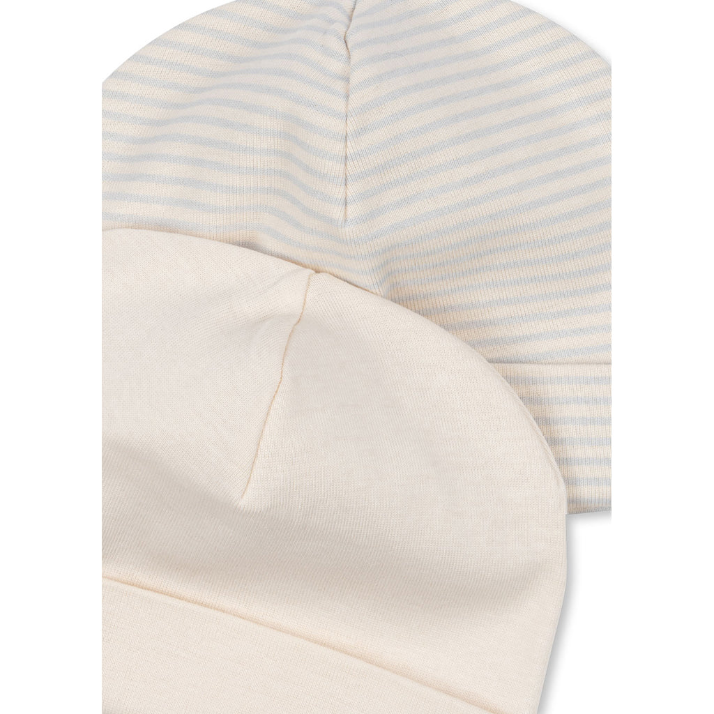 Fanga Fontana Fio stripe babyhuva, blue mix, 2-pack – str. 0–9 mån.