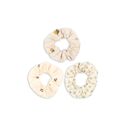 Konges Sløjd hårsnoddar, set om 3 st stora - Cherry/Lemon/Fleur coloré