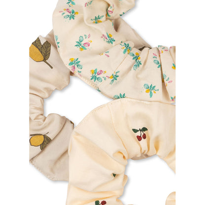 Konges Sløjd hårsnoddar, set om 3 st stora - Cherry/Lemon/Fleur coloré