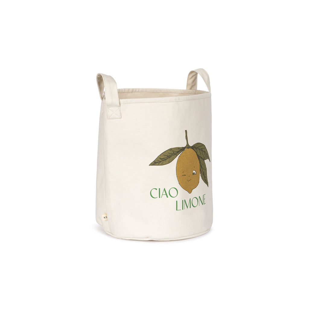 Konges Sløjd förvaringskorg i tyg, set med 2 storlekar - Ciao limone