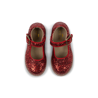 Konges Sløjd Glitter fe-utstyr, Ma grande cerise, cape och skor – skostorlek 23-30