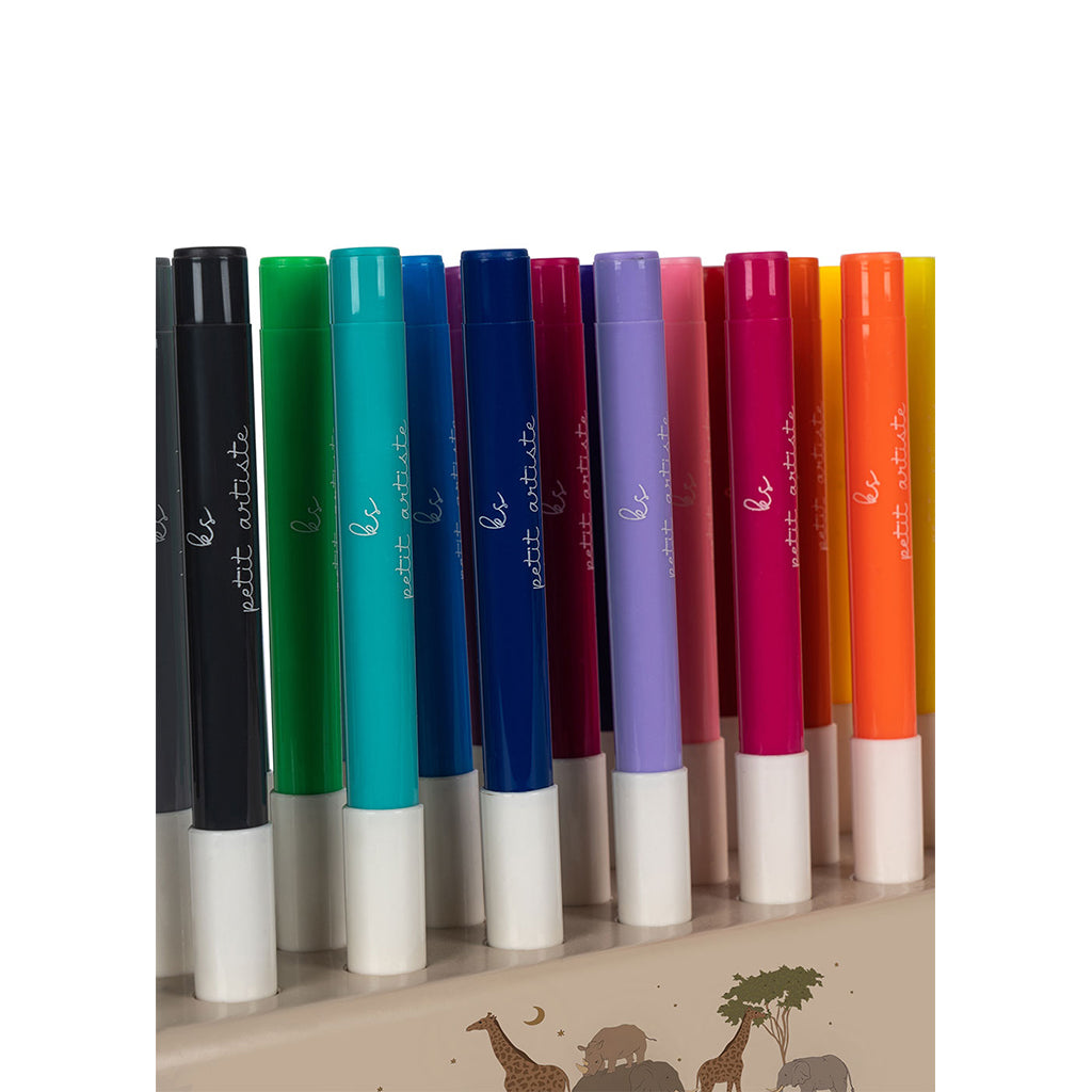 Konges Sløjd Tuschpennor i träkloss, 24 färger - Safari