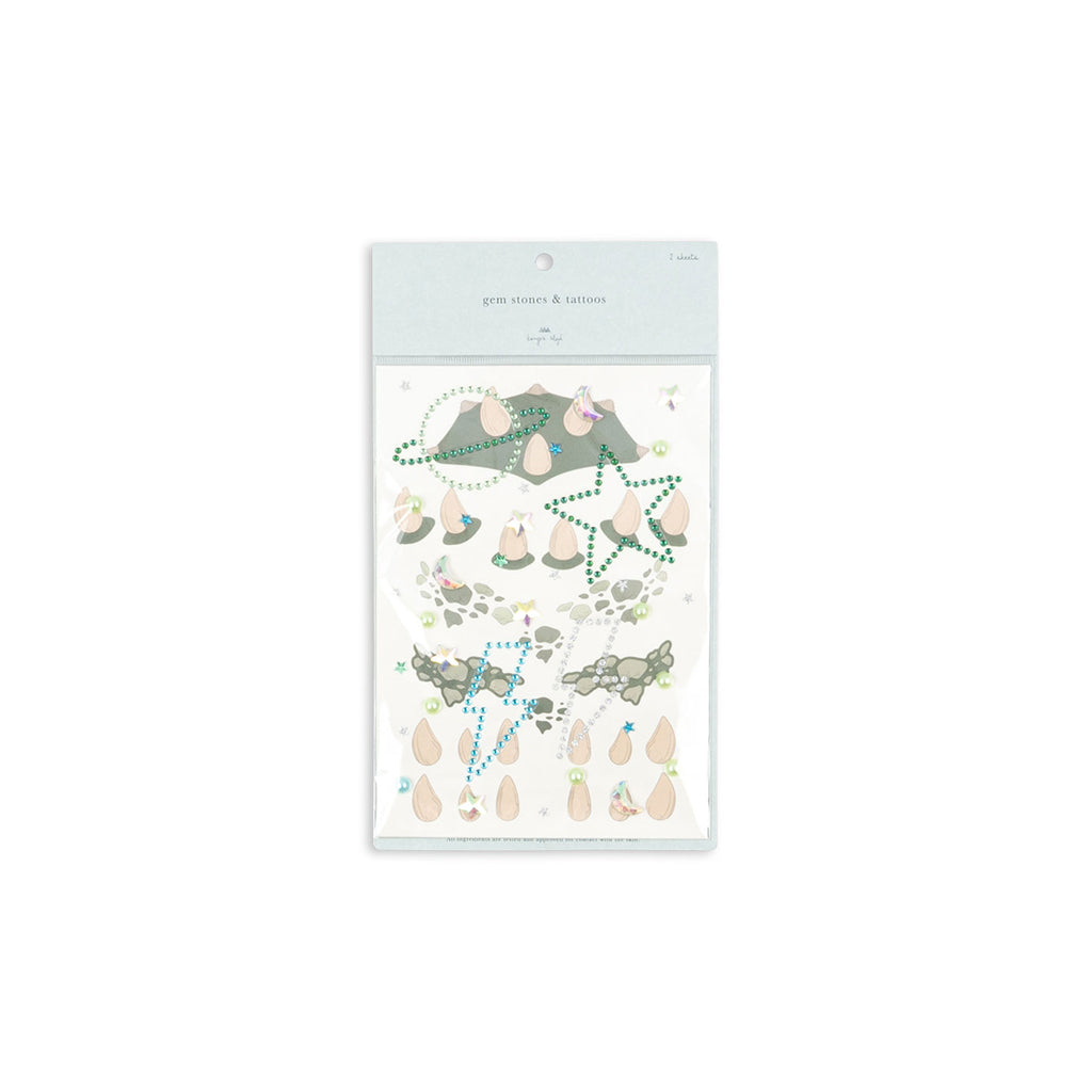 Konges Sløjd tatueringar och självhäftande ädelstenar, Blå