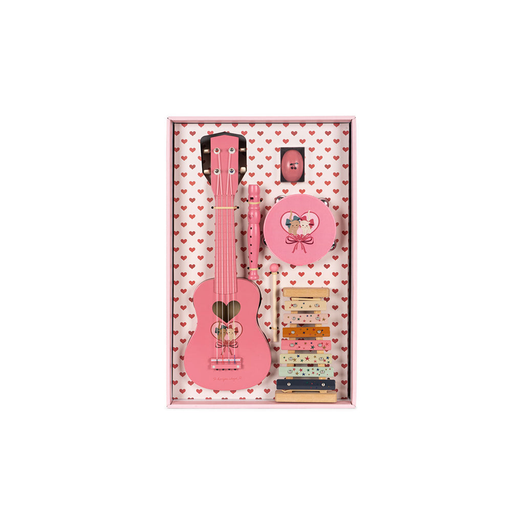Konges Sløjd Set med musikinstrumenter, All I wish for - Bow kitty pink