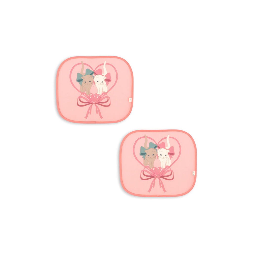Konges Sløjd, Bilsolskydd, solskärm för bilrutor, 2-pack - Kitty bow