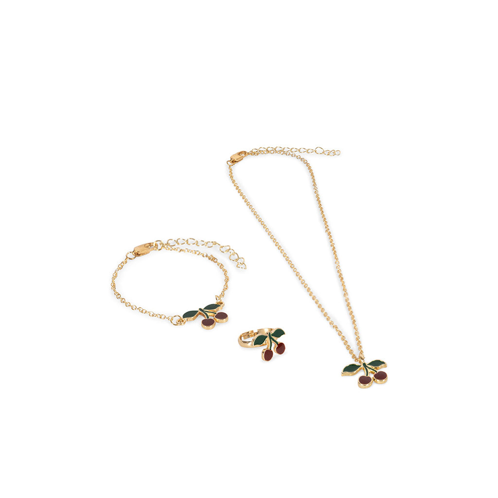 Konges Sløjd Smyckesset, Halsband, ring och armband – Cherry