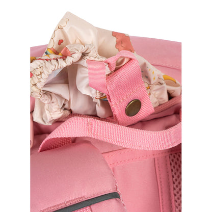 Konges Sløjd Clover skolryggsäck med tillhörande gymnastikpåse och regnskydd, Peony