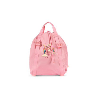 Konges Sløjd Clover skolryggsäck med tillhörande gymnastikpåse och regnskydd, Peony