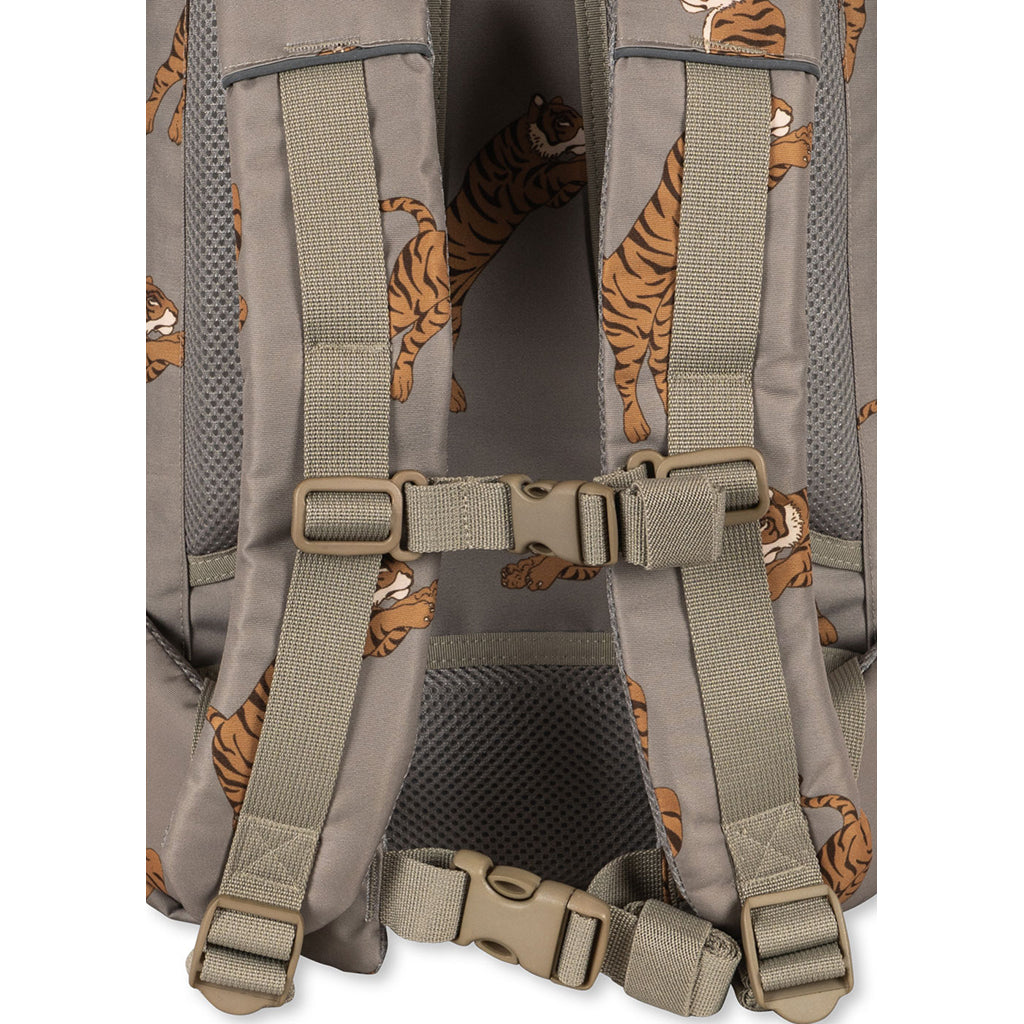 Konges Sløjd Clover skolväska med gymnastikpåse och regnskydd - Tiger Oak