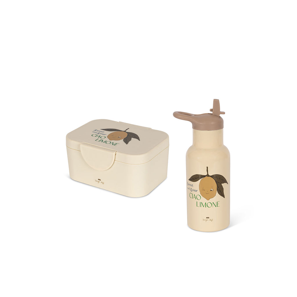 Konges Sløjd Lunchbox-set, Matlåda och dricksflaska – Lemon