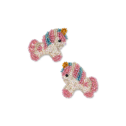 Konges Sløjd Hårspännen med pärlor, 2-pack - Unicorn beaded